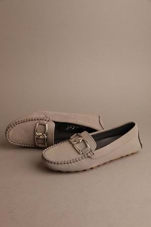 Gondol Kadın Hakiki Deri Klasik Loafer Gri 37 ttx.711