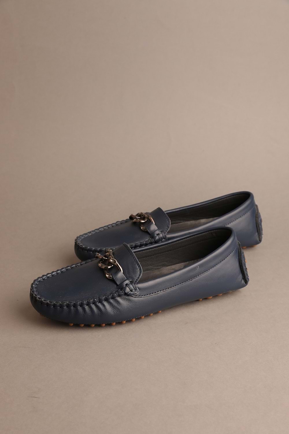 Gondol Kadın Hakiki Deri Klasik Loafer Lacivert 37 ttx.716