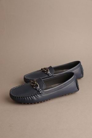 Gondol Kadın Hakiki Deri Klasik Loafer Lacivert 37 ttx.716
