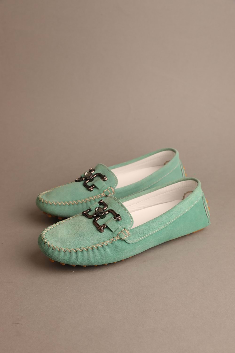 Gondol Kadın Hakiki Deri Klasik Loafer Su Yeşili 37 ttx.719
