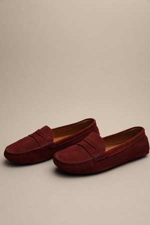 Gondol Kadın Hakiki Deri Klasik Loafer Bordo 37 ttx.756