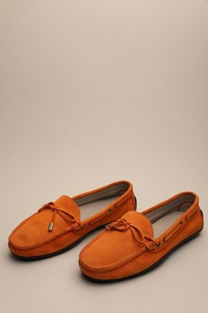 Gondol Kadın Hakiki Deri Klasik Loafer Turuncu Süet 37 ttx.761