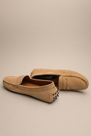 Gondol Kadın Hakiki Deri Klasik Loafer Vizon 37 ttx.784