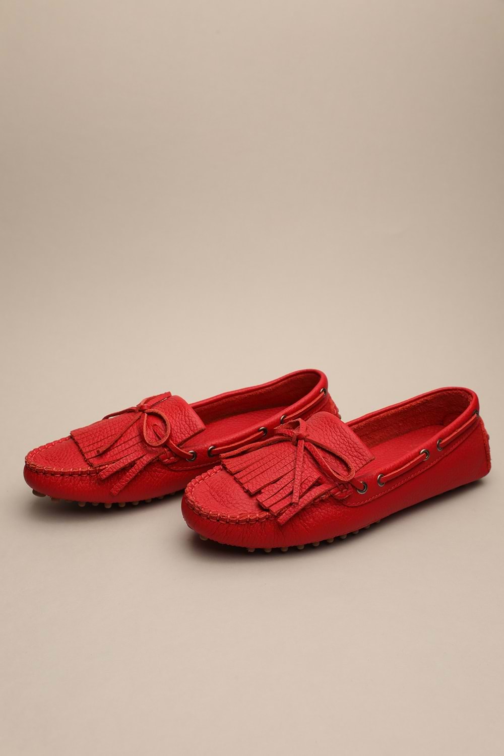 Gondol Kadın Hakiki Deri Klasik Loafer Kırmızı 37 ttx.785