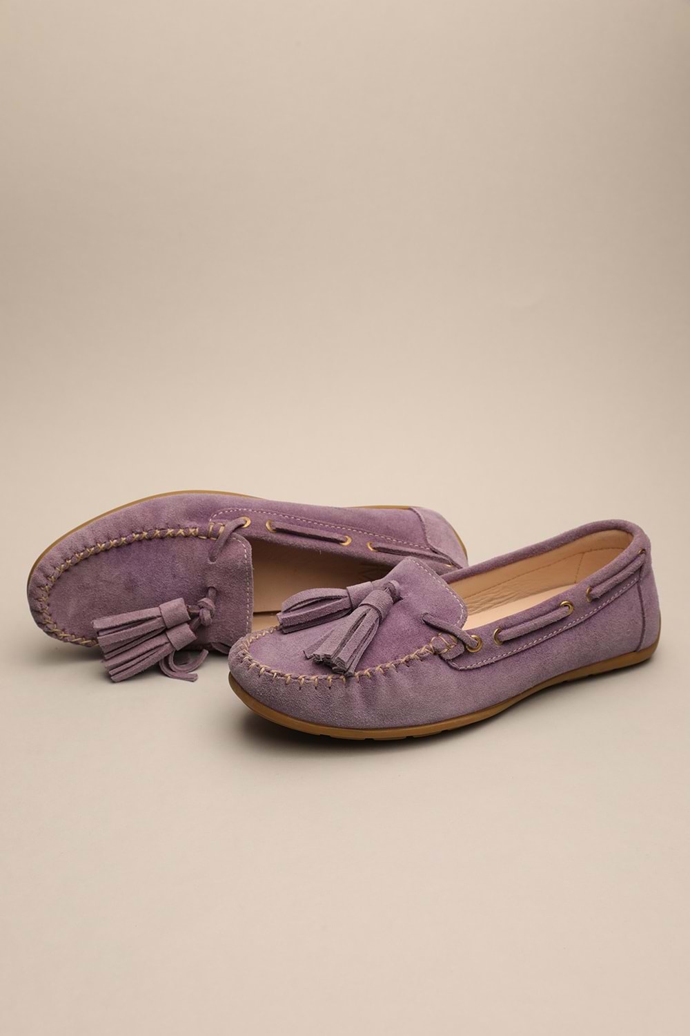 Gondol Kadın Hakiki Deri Klasik Loafer Lila 37 ttx.798