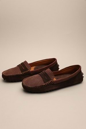 Gondol Kadın Hakiki Deri Klasik Loafer Kahve Süet 37 ttx.70121