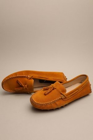 Gondol Kadın Hakiki Deri Klasik Loafer Hardal 37 ttx.70124