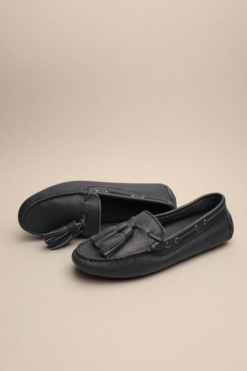 Gondol Kadın Hakiki Deri Klasik Loafer Lacivert 37 ttx.70132