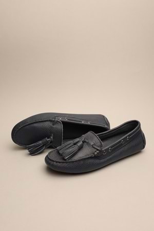 Gondol Kadın Hakiki Deri Klasik Loafer Lacivert 37 ttx.70132