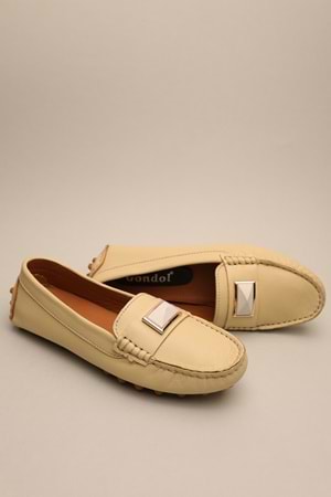 Gondol Kadın Hakiki Deri Klasik Loafer Sarı 37 ttx.70139