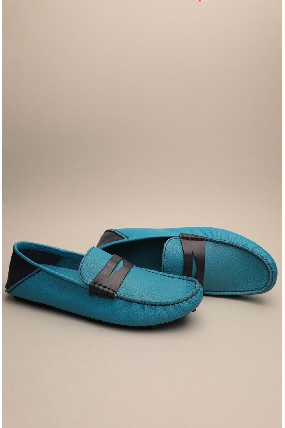 Gondol Erkek Hakiki Deri Klasik Loafer Mavi Kombin 41 ttx.617