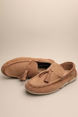 Gondol Erkek Hakiki Deri Klasik Loafer Vizon 42 ttx.681
