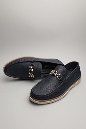 Gondol Erkek Hakiki Deri Klasik Loafer Lacivert 41 ttx.60111