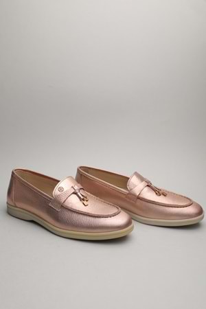Gondol Kadın Hakiki Deri Klasik Loafer Pudra Sim 41 ttx.70143