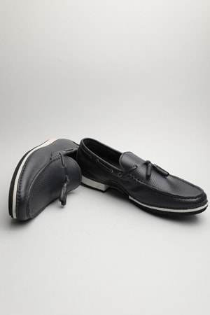 Gondol Erkek Hakiki Deri Klasik Loafer Lacivert 40 ttx.60150