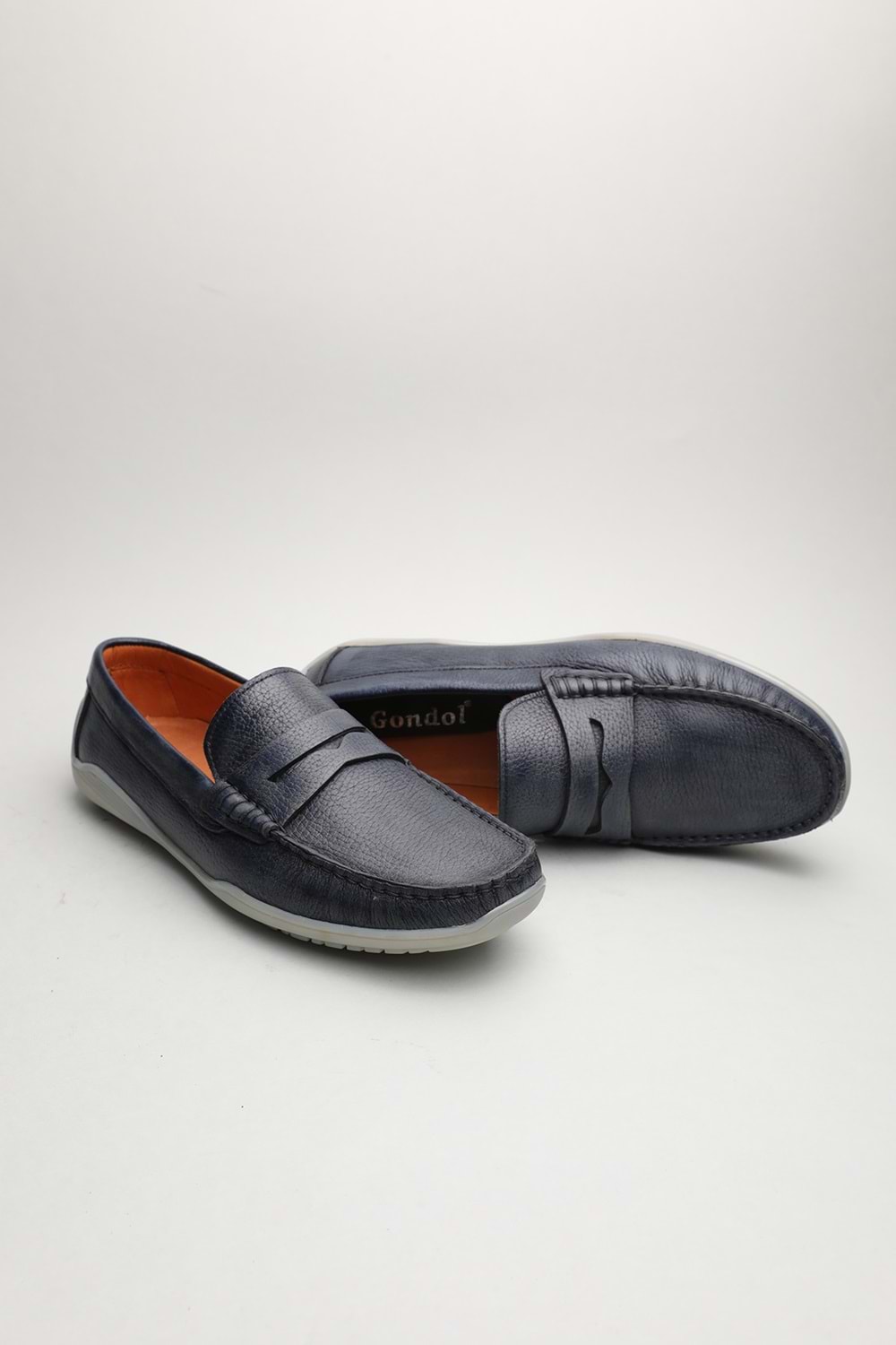 Gondol Erkek Hakiki Deri Klasik Loafer Lacivert 40 ttx.60152