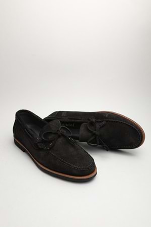 Gondol Erkek Hakiki Deri Klasik Loafer Siyah Süet 42 ttx.60154