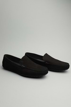 Gondol Erkek Hakiki Deri Klasik Loafer Siyah Nubuk 43 ttx.60186