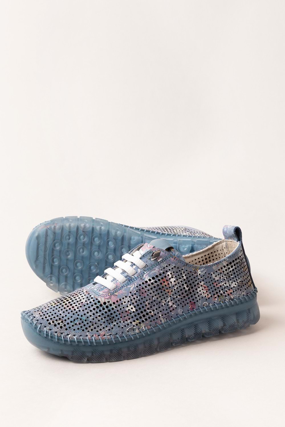 Gondol Hakiki Deri Rahat Esnek Hafif Taban Yazlık Ayakkabı kla.3623 - Mavi - 36