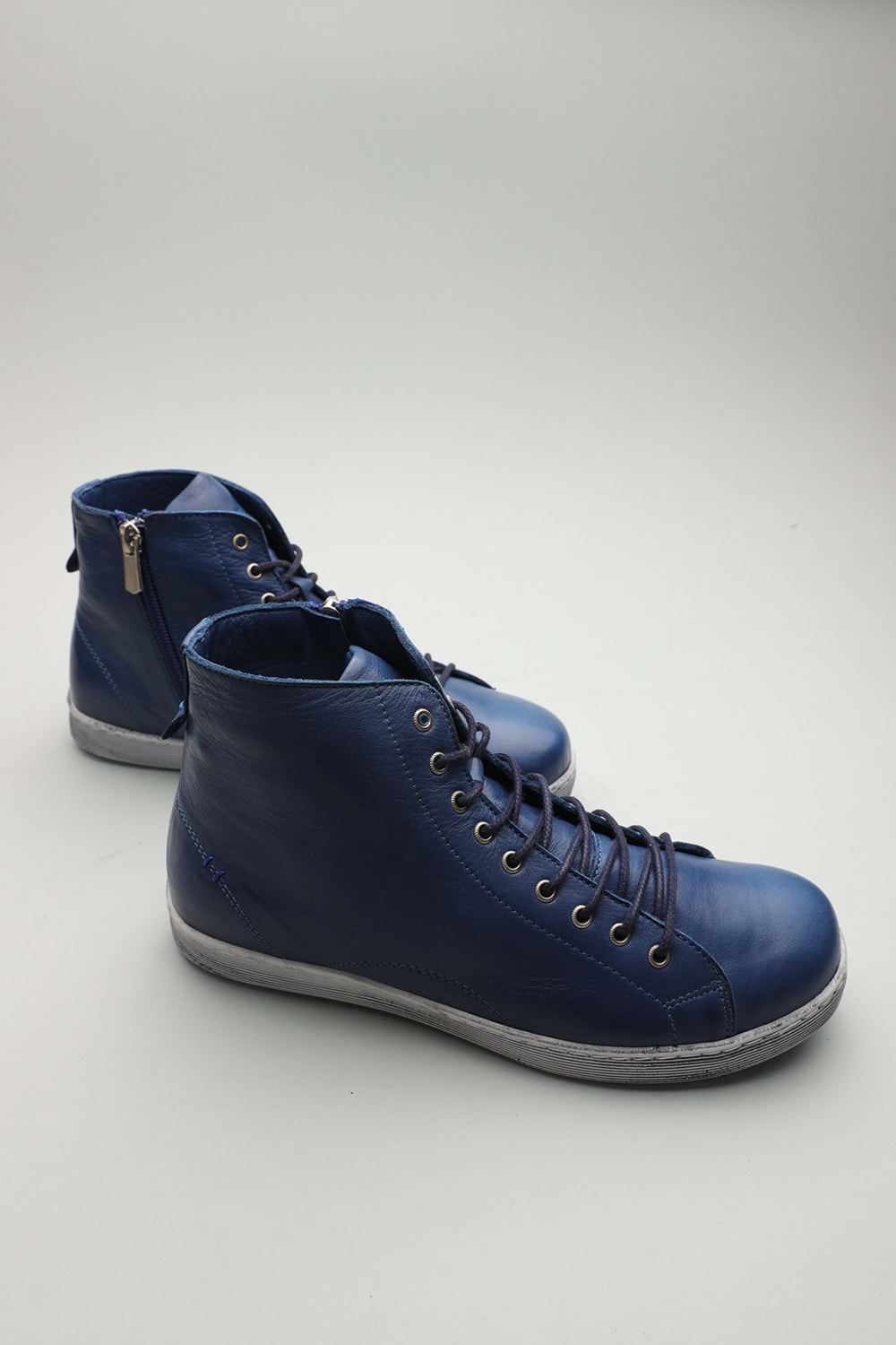 Gondol Hakiki Deri Günlük Hafif Yumuşak Spor Bot zx.1152 - Mavi - 36