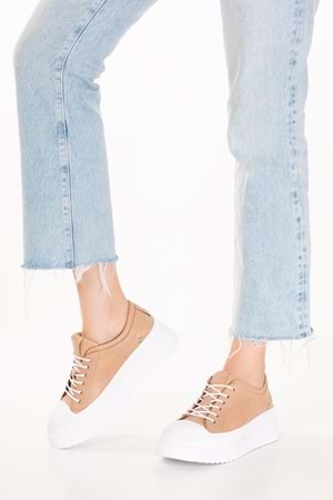 Gondol Hakiki Deri Günlük Hafif Taban Spor Ayakkabı zx.1104 - Somon - 39