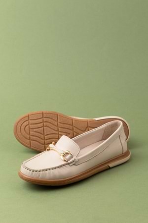 Gondol Kadın Hakiki Deri Günlük Rahat Klasik Ayakkabı hl.24103 - Gri - 37