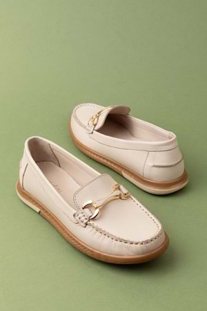 Gondol Kadın Hakiki Deri Günlük Rahat Klasik Ayakkabı hl.24103 - Gri - 39