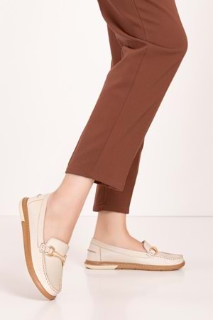 Gondol Kadın Hakiki Deri Günlük Rahat Klasik Ayakkabı hl.24103 - Gri - 39