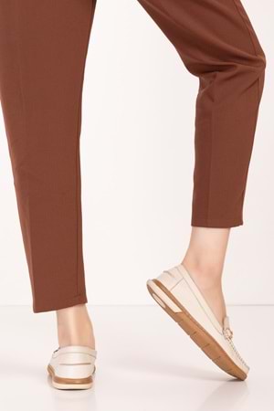 Gondol Kadın Hakiki Deri Günlük Rahat Klasik Ayakkabı hl.24103 - Gri - 39