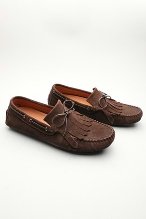 Gondol Erkek Hakiki Deri Klasik Loafer Kahverengi Süet 42 ttx.601176
