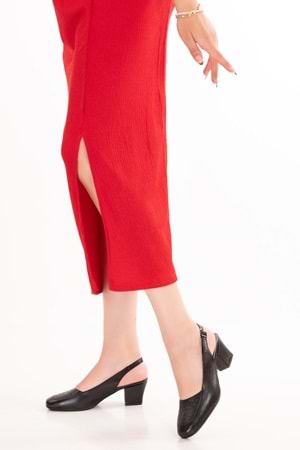 Gondol Kadın Hakiki Deri Klasik Topuklu Ayakkabı vdt.63 - Siyah - 35