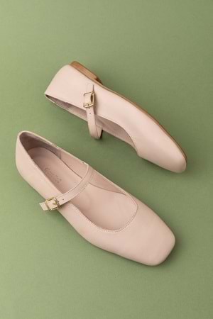 Gondol Hakiki Deri Günlük Klasik Tek Bant Babet Ln.4410 - Bej - 40