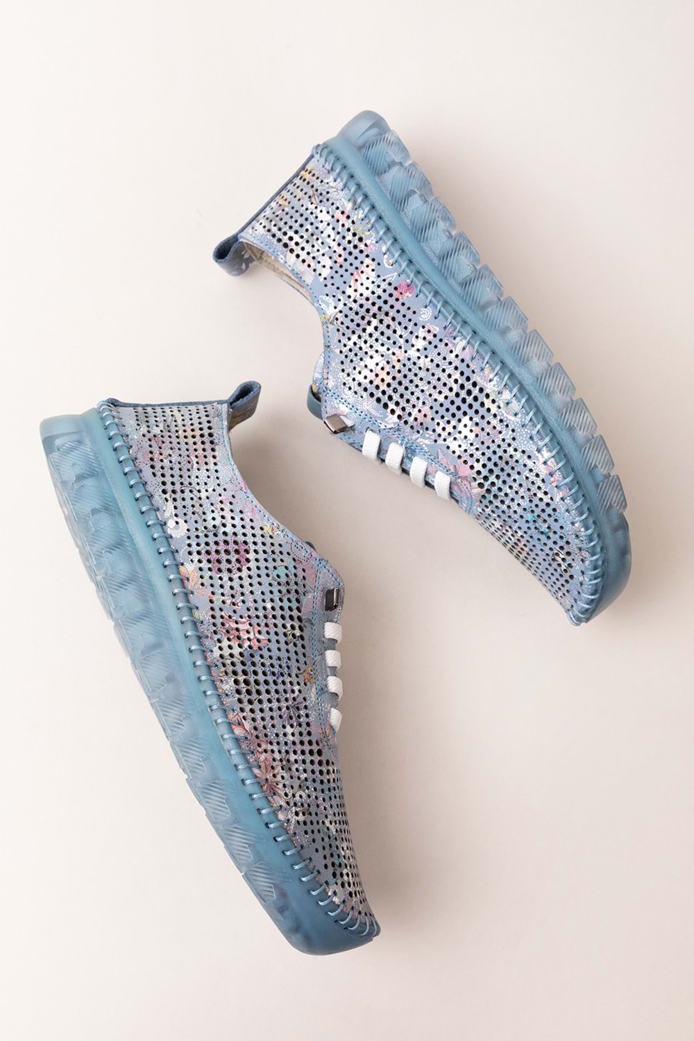 Gondol Hakiki Deri Rahat Esnek Hafif Taban Yazlık Ayakkabı kla.3623 - Mavi - 41