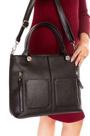 Gondol Kadın Şık El ve Omuz Çantası ars.930 - Siyah - TEK EBAT