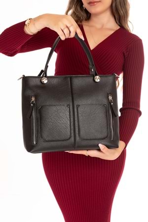 Gondol Kadın Şık El ve Omuz Çantası ars.930 - Siyah - TEK EBAT