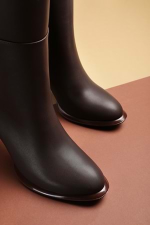 Gondol Kadın Klasik Topuklu Çizme mad.1256 - Kahverengi - 36