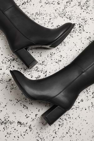 Gondol Kadın Klasik Topuklu Çizme mad.1256 - Siyah - 37