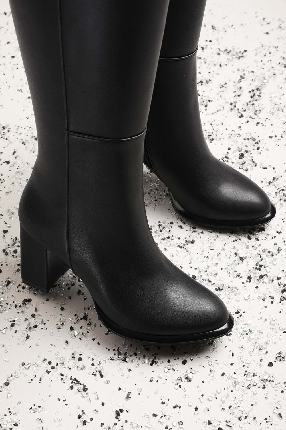 Gondol Kadın Klasik Topuklu Çizme mad.1256 - Siyah - 37