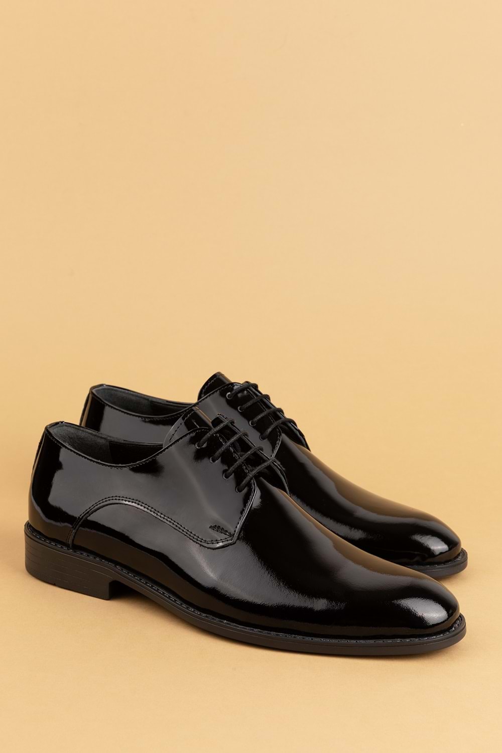 Gondol Erkek Hakiki Deri Klasik Damat Ayakkabı pş.90 - siyah rugan - 42