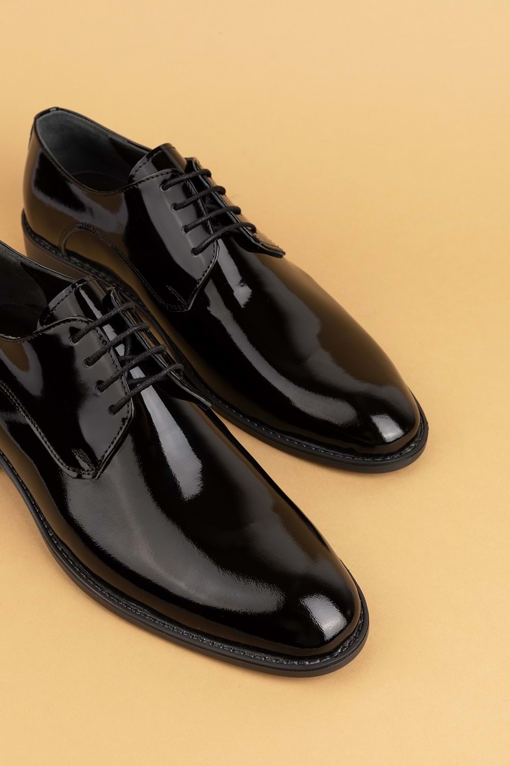 Gondol Erkek Hakiki Deri Klasik Damat Ayakkabı pş.90 - siyah rugan - 42