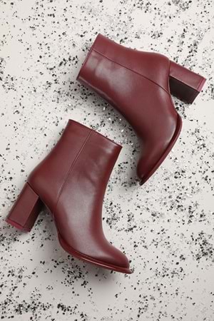 Gondol Kadın Klasik Topuklu Ofis Botu mad.1350 - Bordo - 38