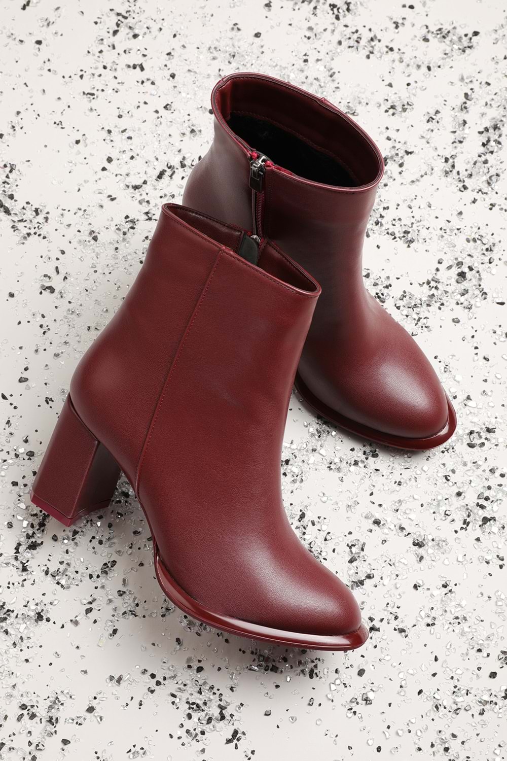 Gondol Kadın Klasik Topuklu Ofis Botu mad.1350 - Bordo - 38