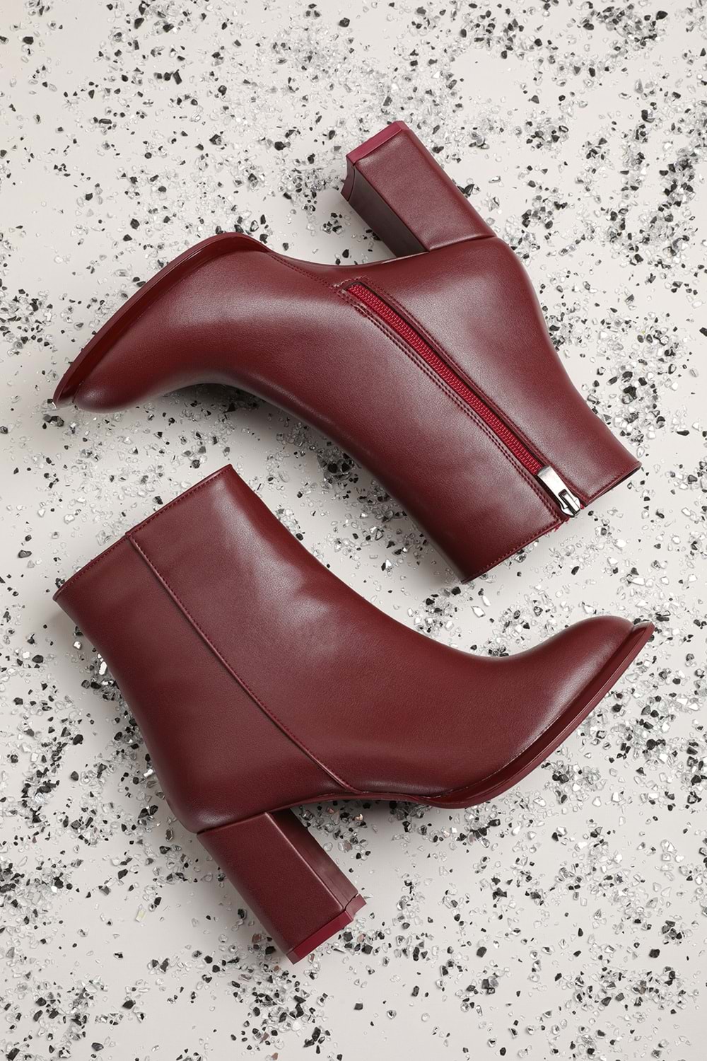 Gondol Kadın Klasik Topuklu Ofis Botu mad.1350 - Bordo - 38