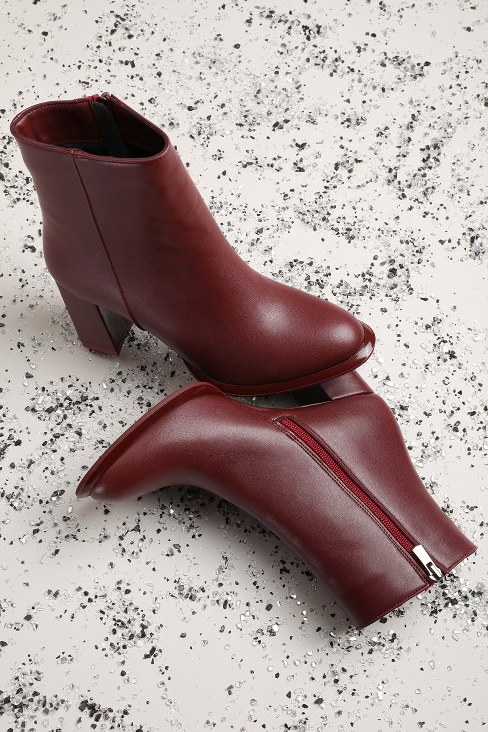 Gondol Kadın Klasik Topuklu Ofis Botu mad.1350 - Bordo - 38