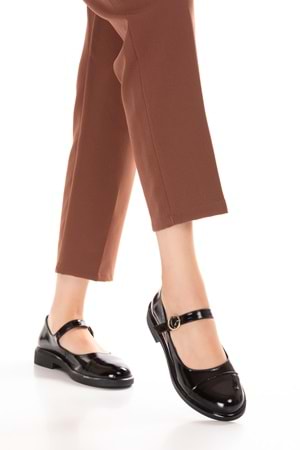 Gondol Hakiki Deri Günlük Klasik Makosen Babet Ayakkabı alb.406 - siyah rugan - 40