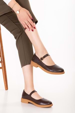 Gondol Hakiki Deri Günlük Klasik Makosen Babet Ayakkabı alb.406 - Kahverengi - 36