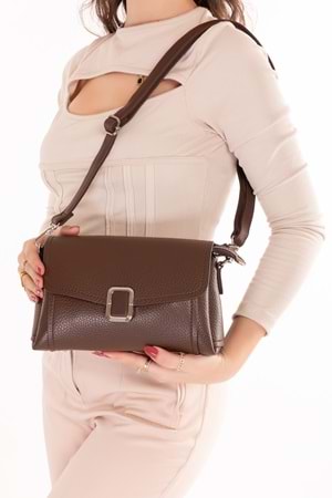 Gondol Kadın Günlük Küçük Omuz Çantası vp.732 - Kahverengi - TEK EBAT