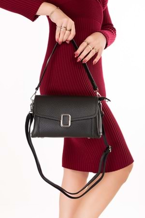 Gondol Kadın Günlük Küçük Omuz Çantası vp.732 - Siyah - TEK EBAT