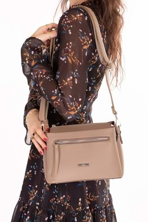 Gondol Kadın Günlük Küçük Omuz Çantası vp.729 - Vizon - TEK EBAT