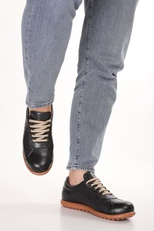 Gondol Içi Dışı Hakiki Deri Günlük Rahat Casual Ayakkabı Pelotaz - Siyah - 42